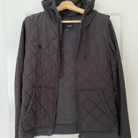 Black Hurley Full-Zip Hooded Jacket Size XL - Picture 2 of 4